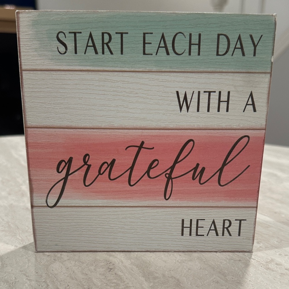 Inspirational Wooden Sign with Pastel Colors. 6x6”. EUC